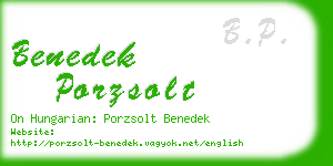 benedek porzsolt business card